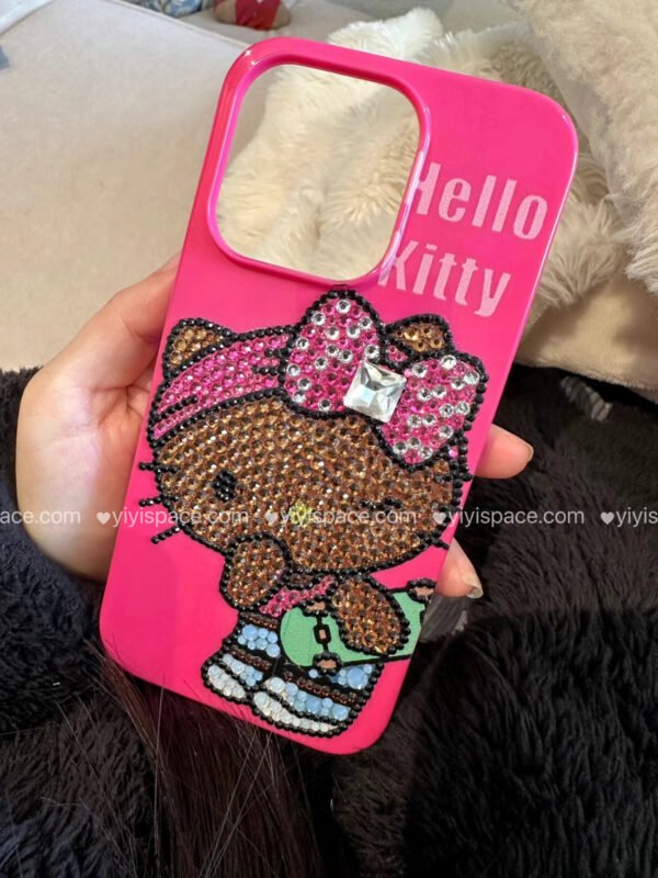 Handmade black hot KT flash drill phone case(Can be customized)